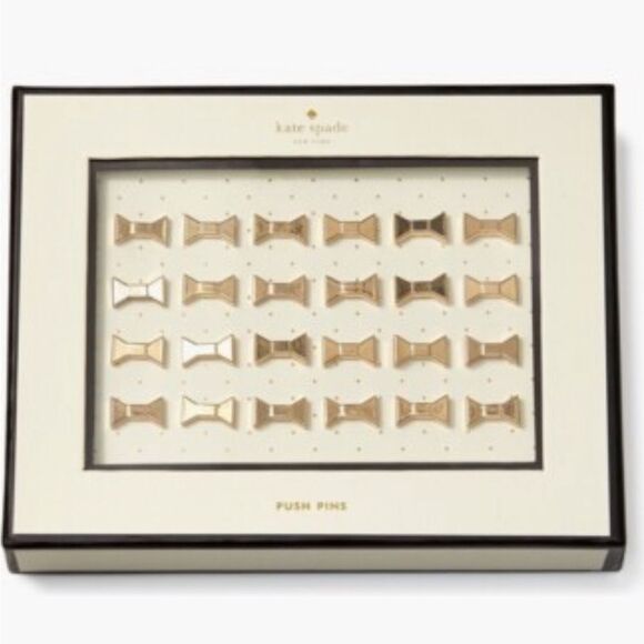 Kate Spade Gold Bow Push Pins - Picture 3 of 3